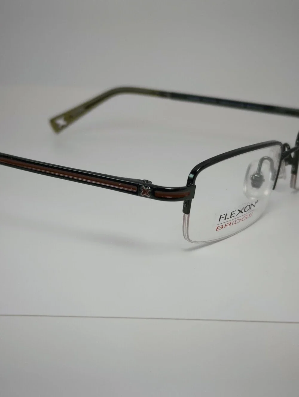Flexon X Games Youth. Semi-Rimless Eyeglass Frames in Black Green Cyclops